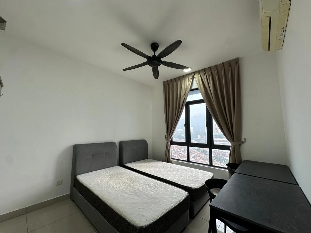 Actual furnished twin room at PV9 Residence